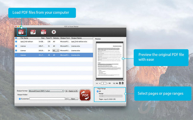 PDF to XLSX Master MAC版