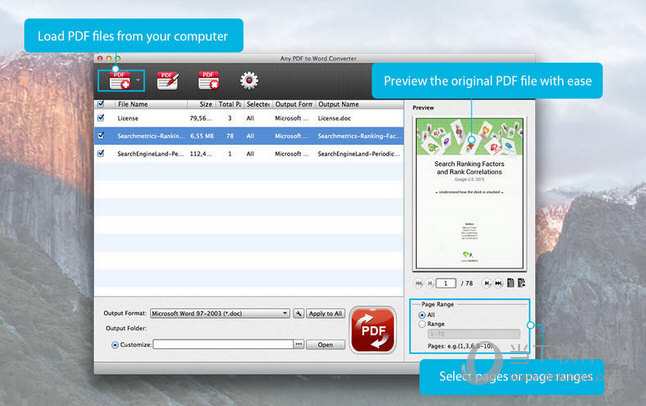 Any PDF to Word Converter MAC版