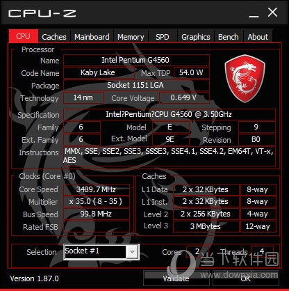 MSI GAMING CPU-Z