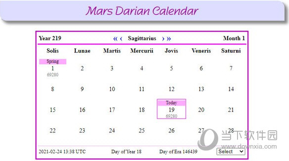 marsCalendar