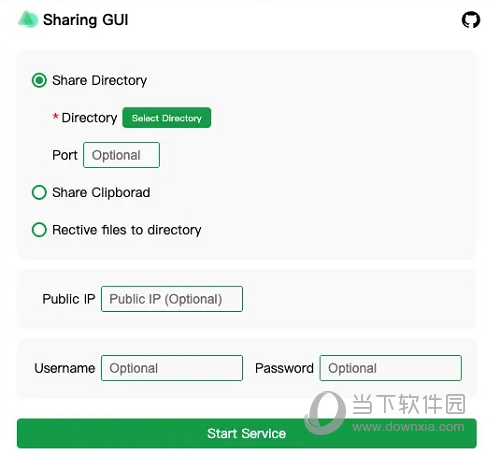 Sharing GUI