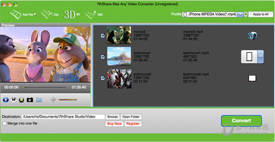 7thShare Mac 3D Video Converter