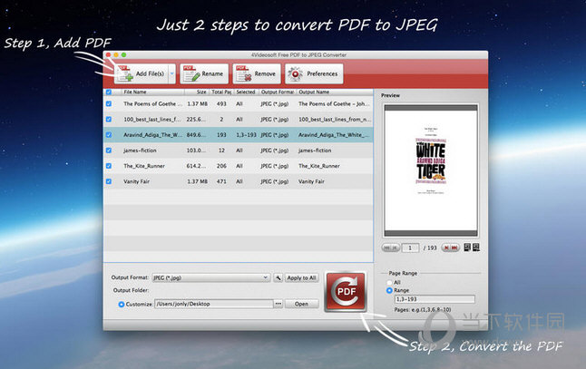 4Videosoft Free PDF to JPEG Converter MAC版