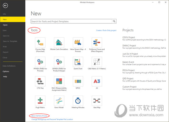 MiniTAB Workspace