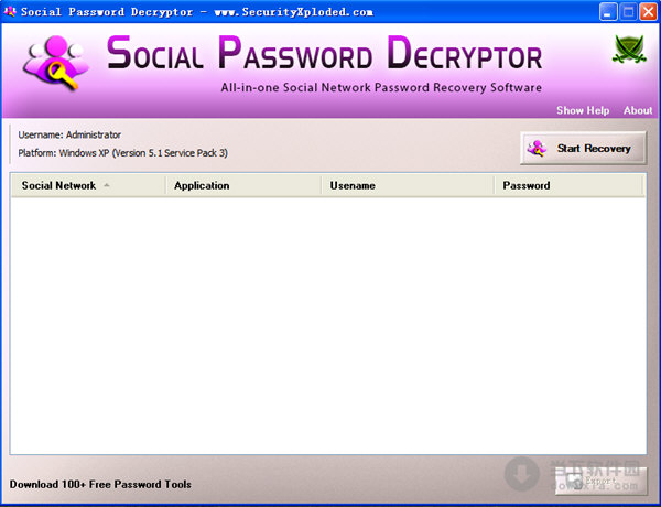 Social Password Decryptor