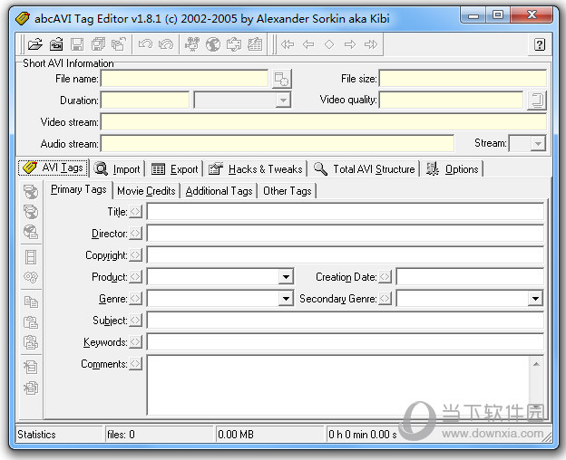 abcAVI Tag Editor（AVI信息编辑工具）