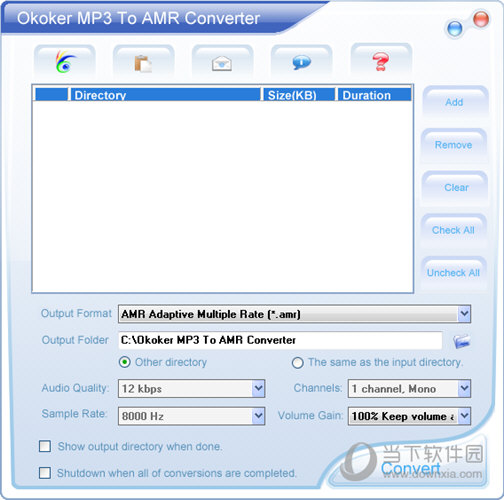 Okoker MP3 to AMR Converter