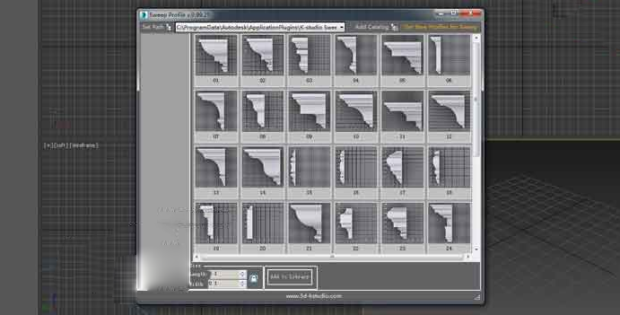 3DMax石膏线生成插件Sweep Profile v0.99.25 For 2014-2019