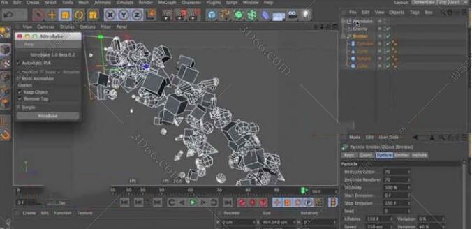 C4D粒子烘焙到关键帧插件：Nitro4D NitroBake v2.02