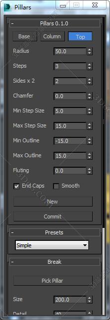 3DMAX一键柱子脚本插件