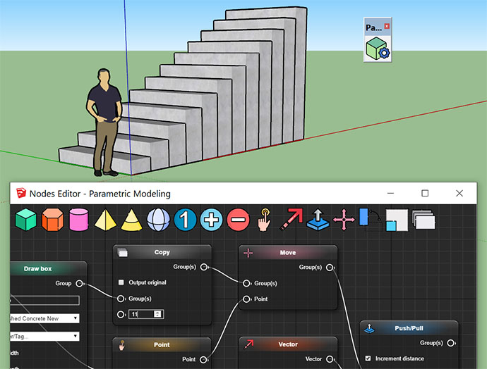 【草图大师SU插件】Parametric Modeling v 0.0.7 (支持SU2017-2022) 参数化建模工具 免费下载