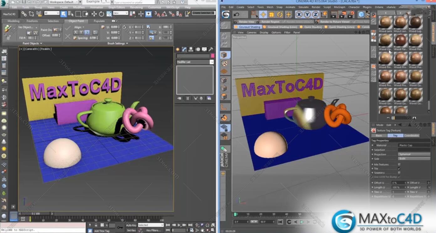 C4D场景材质灯光传输插件：MAXTOC4D v4.01