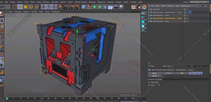 C4D布尔建模改变传统建模方式插件：MeshBoolean v1.6