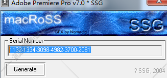 Adobe Premiere7.0序列号【PR7.0注册机】破解补丁