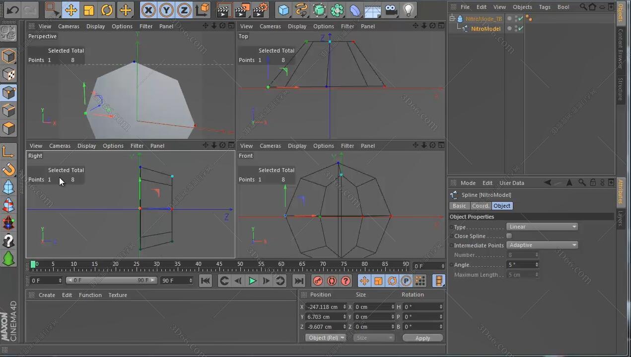 C4D画轮廓得模型插件：Nitro4D NitroModel v1.0.1