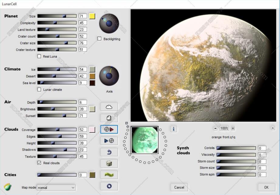 PS高清地球行星和气象卫星生成滤镜Flaming Pear LunarCell V1.98