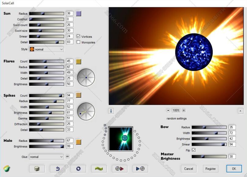 PS太阳星空生成滤镜Flaming Pear SolarCell V1.97