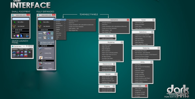 Maya脚本全能工具集插件：Dark Arts Tools v2.8.4