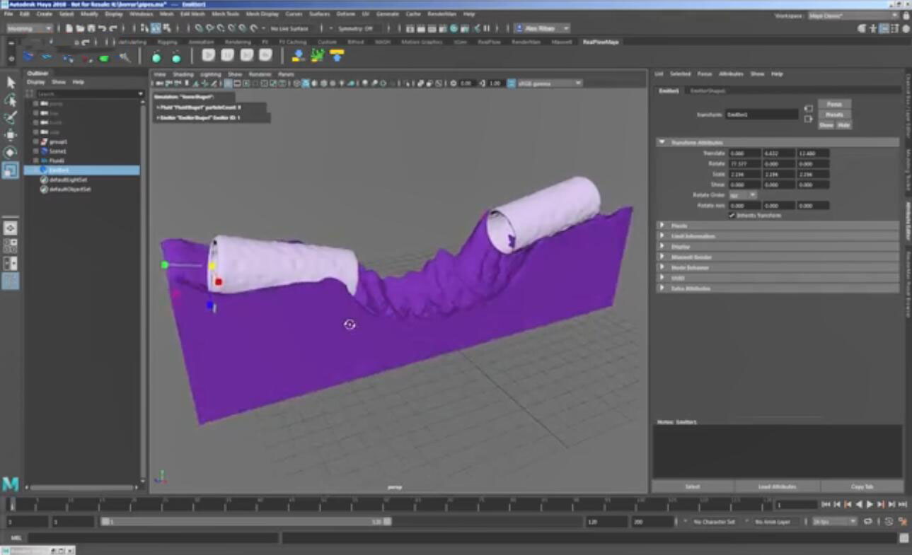 Maya流体插件：NextLimit RealFlow v1.1.2