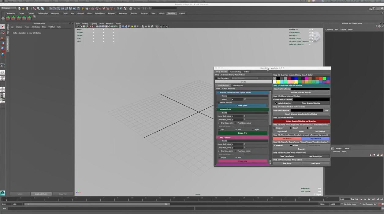 Maya角色绑定插件：Rapid Rig Modular v2.3.7