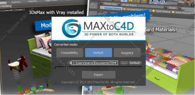 C4D场景模型导入插件：MaxToC4D v3.01