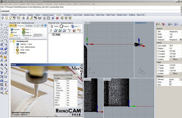 犀牛刀路插件：RhinoCAM 2018 for Rhino 6 破解版免费下载