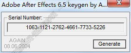 Adobe After Effects6.5激活码【AE6.5注册机】序列号生成器