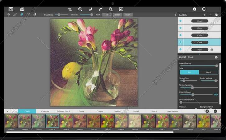 Photoshop插件水墨水彩画创意作品工具：JixiPix Pastello v1.0.2