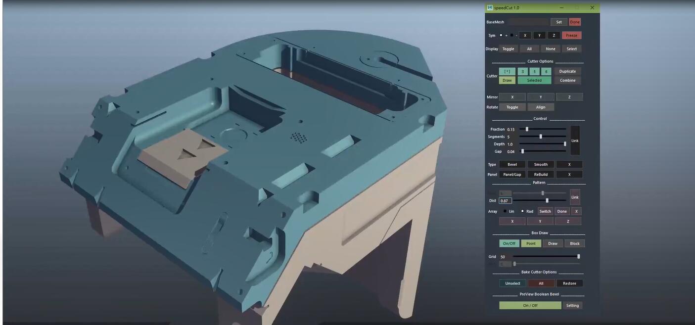 Maya非破坏性硬表面建模插件：SpeedCut v1.0+使用教程